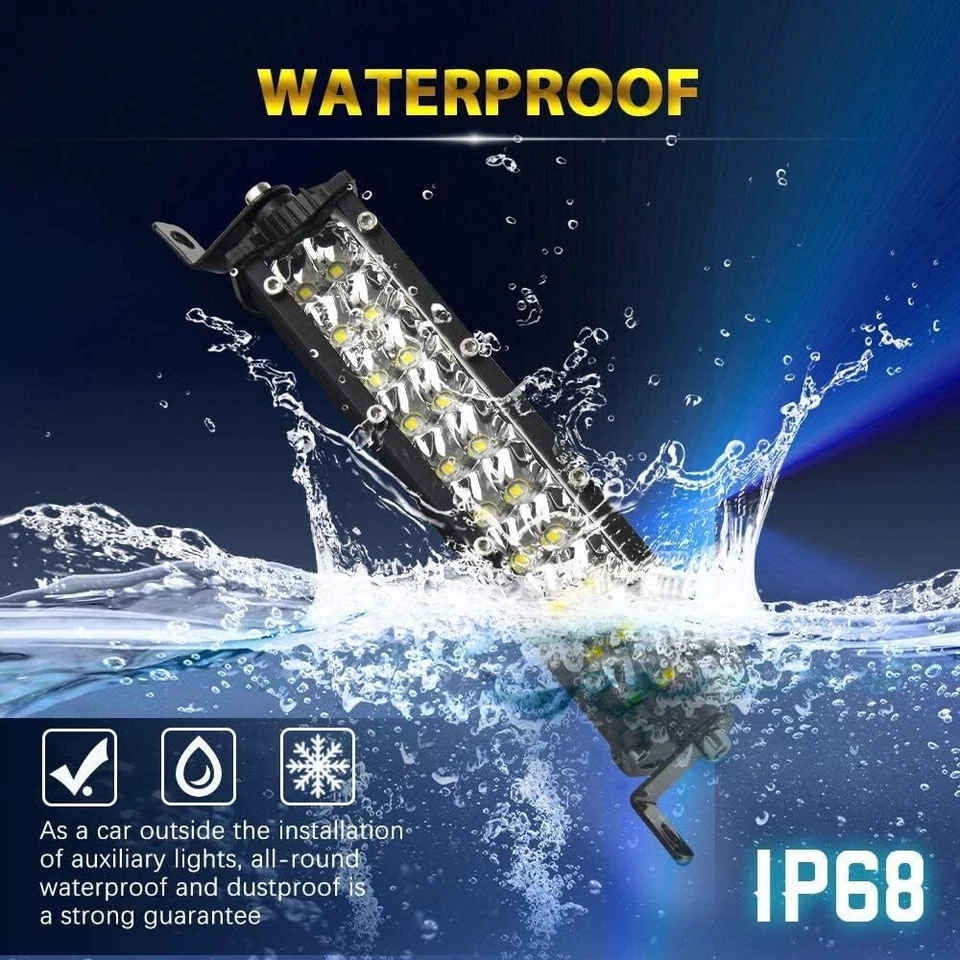 Barra de luz LED de haz de inundación SPOT de 7" 1288 W todoterreno ATV UTV apta para gato ártico gato salvaje Foto 4 de 4