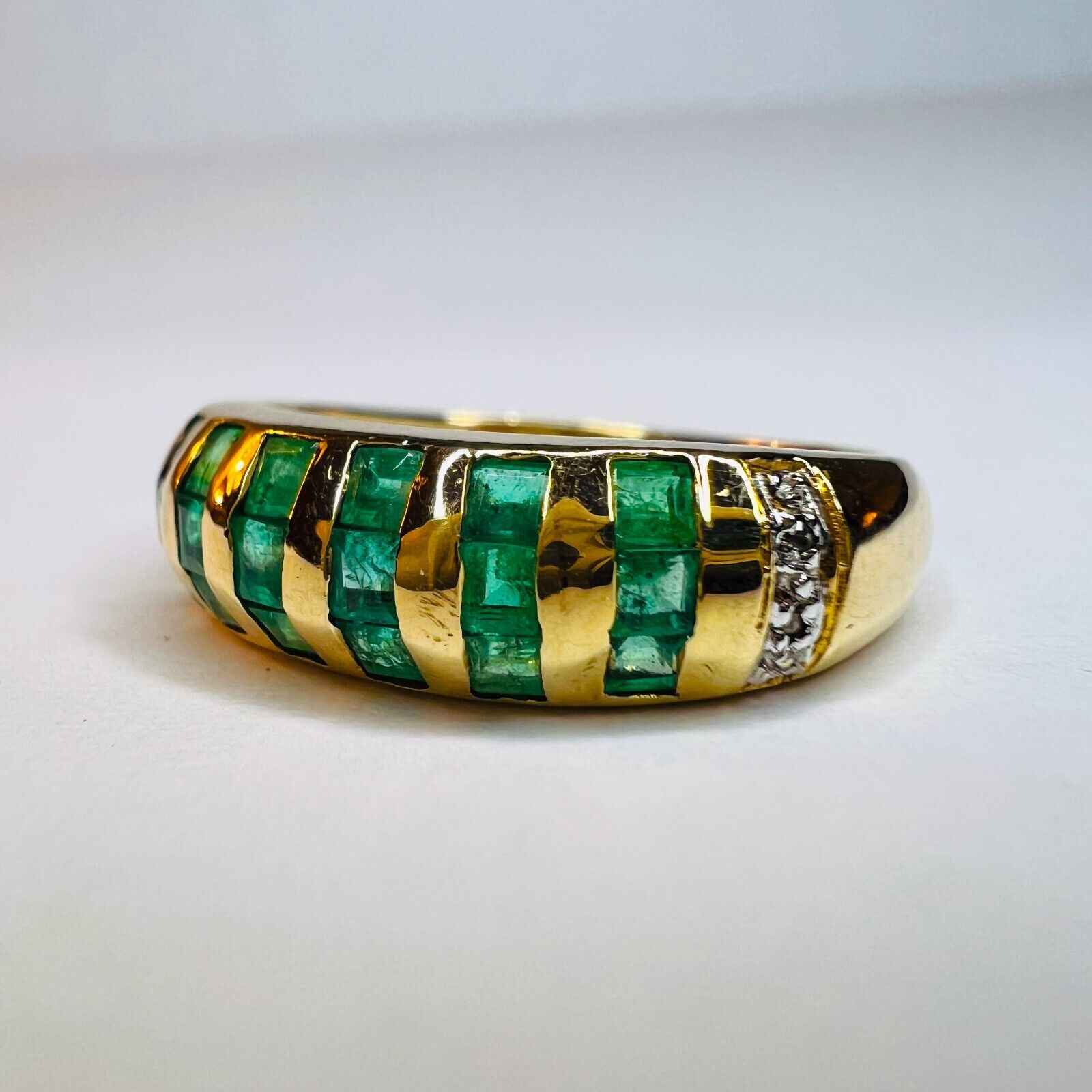 14k Gold Natural Emerald Ring 1/4 Carat T.W. Sz 7… - image 14