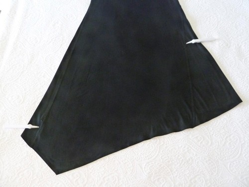 Eileen Fisher schwarz Viskose Jersey abgewinkelte Nähte + Saum Midi A-Linie Kleid S M $ 278 - Bild 9 von 12