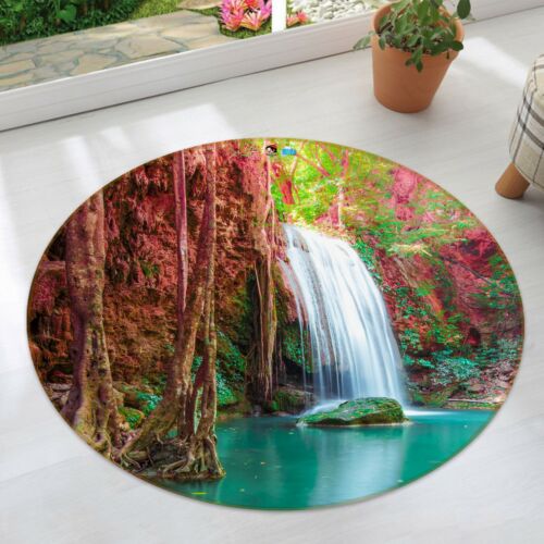3D Pink Stone ZHUC5543 Non-Slip Carpet Mat Room Mat Round Elegant Zoe-