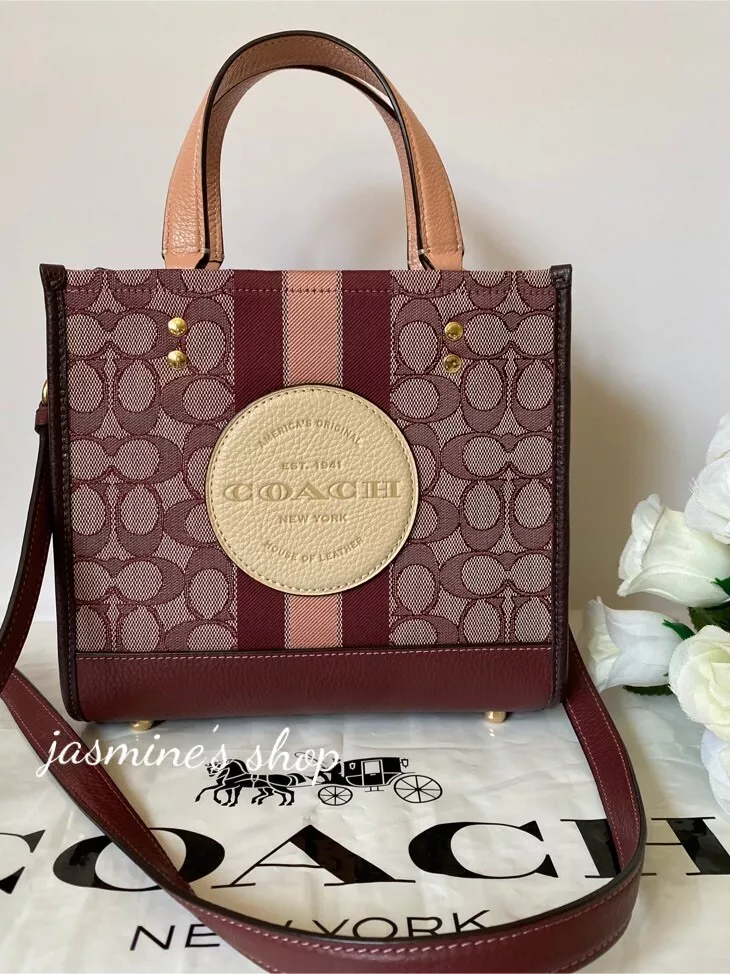 Coach Dempsey Tote 22 in Signature Jacquard with Stripe and Coach Patch