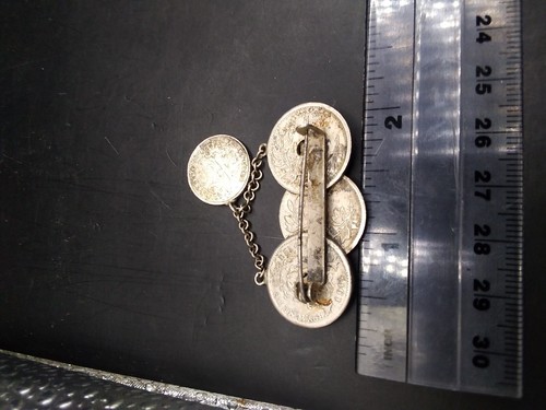Broche moneda centavo Bélgica 1914 arte trinchera joyas - Imagen 6 de 6