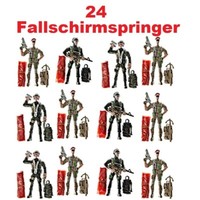 24X Fallschirmspringer Soldat Spielfigur Kinder Mitgebsel Tombola Geburtstag