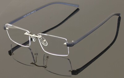 lightweight rimless rectangle reading glasses with anti blue clear lens Reader