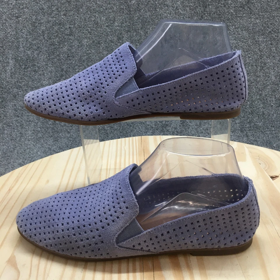 Sapatos femininos Lucky Brand 9 M carthy perfurado mocassim azul camurça chinelo - Imagem 2 de 4