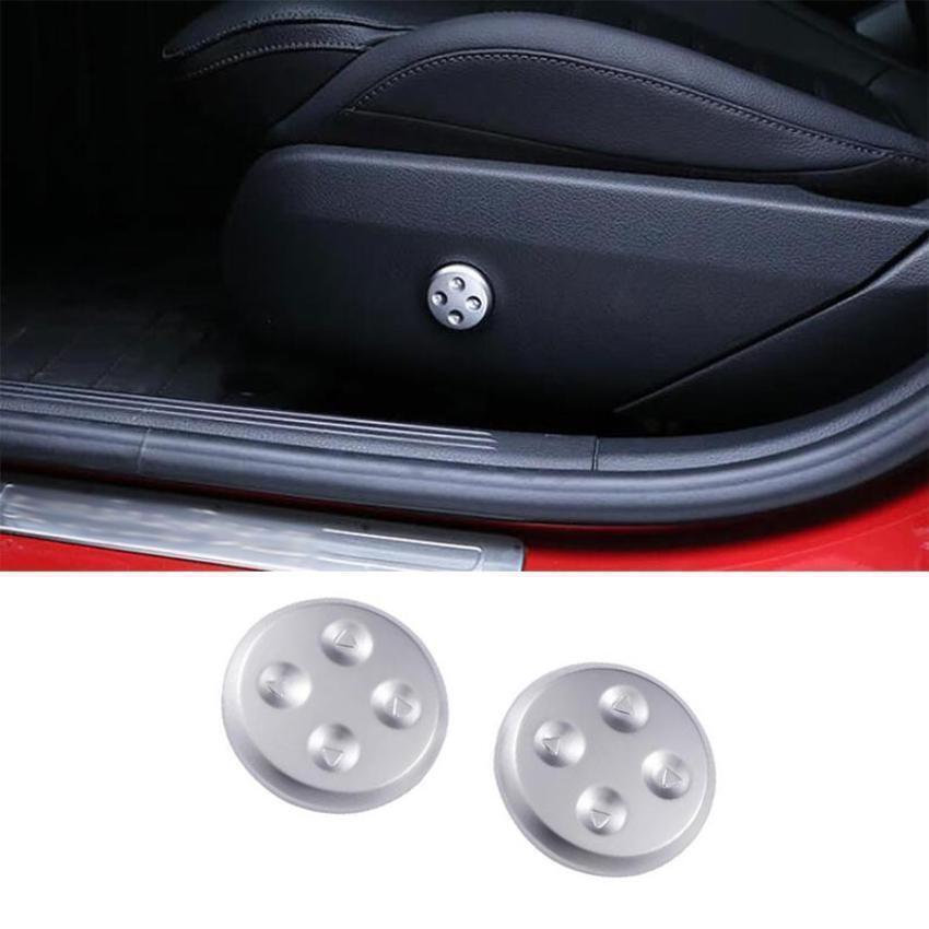 Cubierta de botón de control de asiento eléctrico plateado mate 2 piezas para Benz EQE EQS 2022-2024