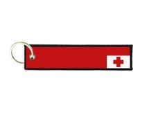 Keychain key ring tags fabric motorcycles car biker cute flag tonga