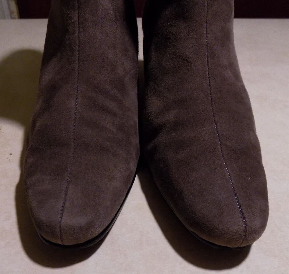 Аэрозоли середины икры лодыжки ботинки 2» котенок каблуки коричневый замши 4 пряжки акценты 8,5 - Изображение 3 из 4