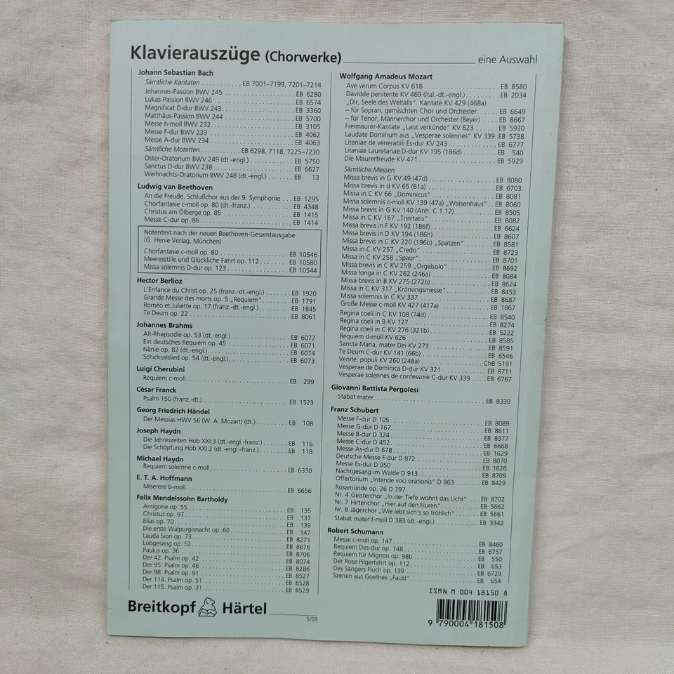 RARO 1936 De colección "BEETHOVEN MISSA SOLEMNIS" Para Coro y Orquesta Soli Op. 123 Foto 2 de 4