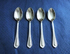 New Mikasa REGENT BEAD Set of 4 Teaspoons 18/10 Stainless Flatware (6 1/2")