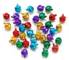 Mini Metal Jingle Bells, Tiny 6mm Assorted Colors 100 pieces 