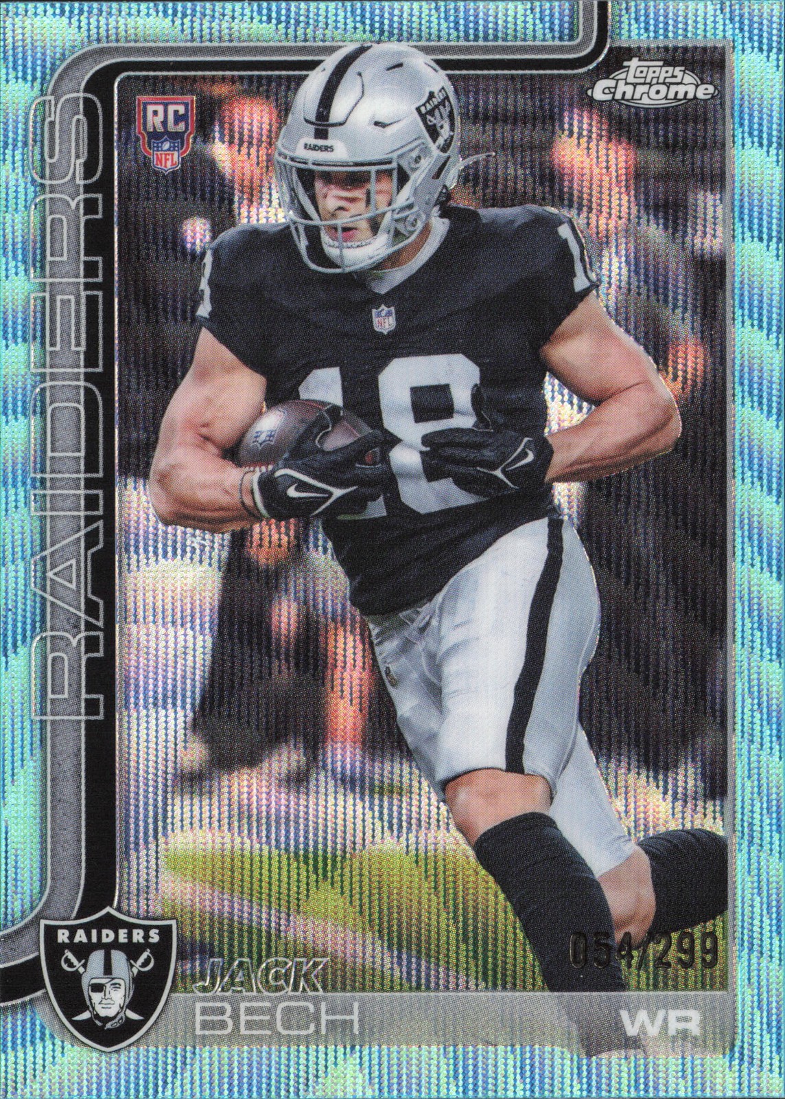 2025 Topps Chrome Jack Bech 388 Teal Wave /299 Las Vegas Raiders
