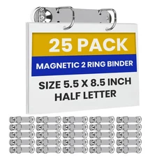 2 Ring Binder Mechanism, Magnetic Ring Binder 1 Inch, D Shaped Ring, for Hang...