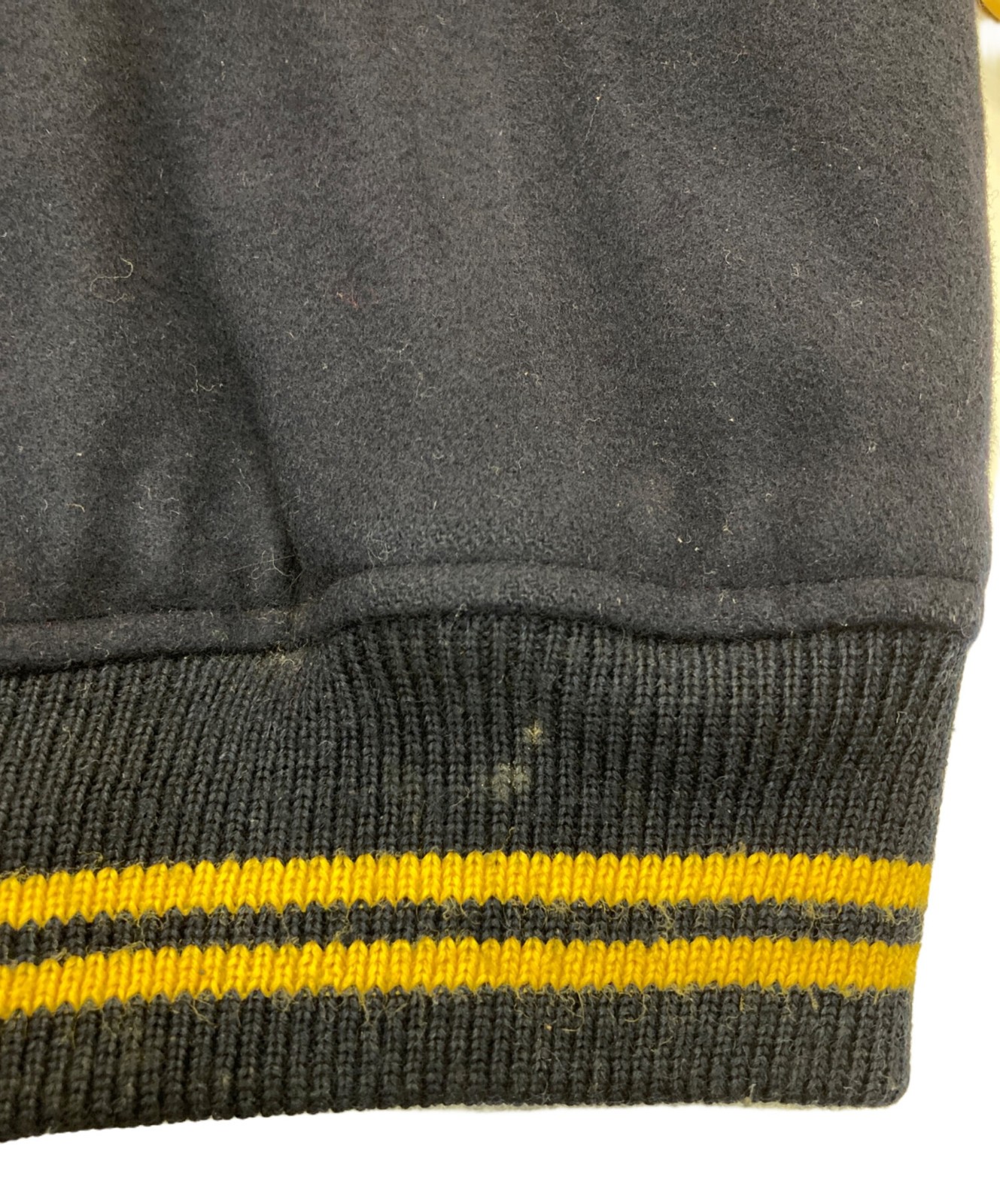 MACBETH Leather switch stadium jacket Size: M Nav… - image 9