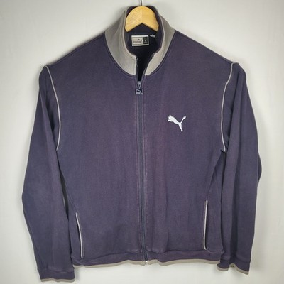 Vintage 80's Puma Track Jacket Heather Blue Full Zip Made in Singapore Mens L