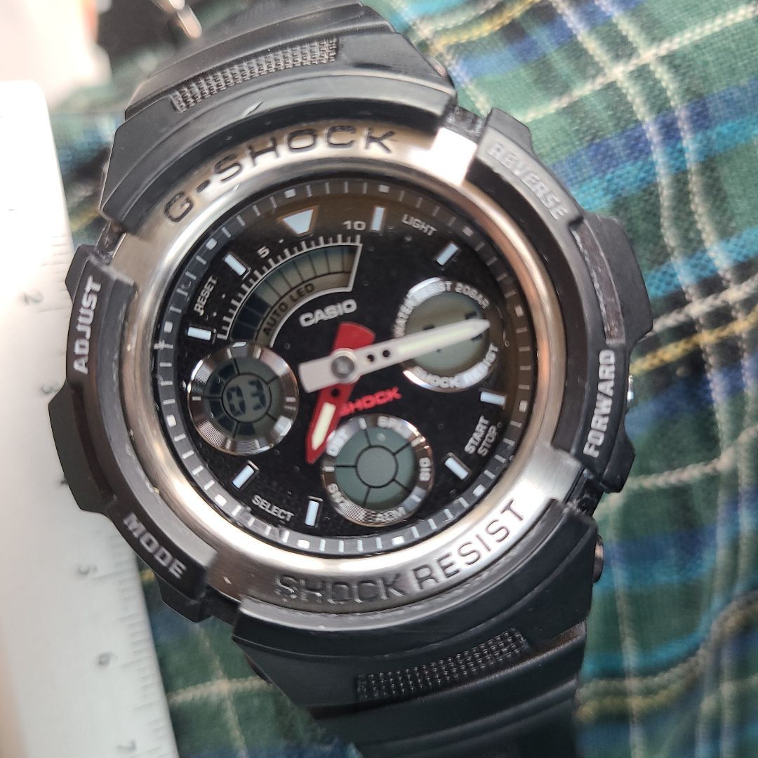 G-Shock Aw-590 Digital-Analog Quartz Men Casio Used Work Vintage