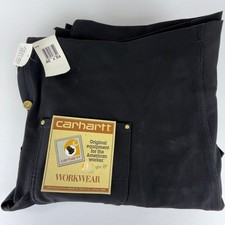 Carhartt Double Knees Duck Bibs Overalls Mens 46x34 5FB Black NWT NOS