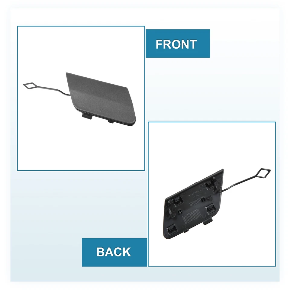 Pacote com 1 tampa de gancho de reboque preta para Mercedes-Benz E200 2014-2016 - Imagem 3 de 4