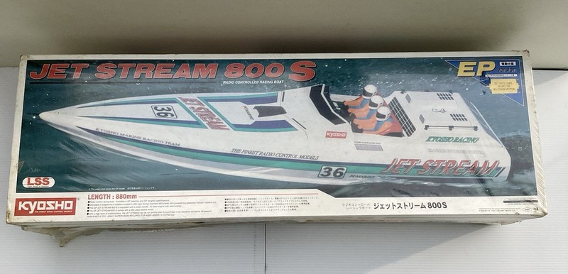 Rare New/ Vintage Kyosho Jet Stream 800 S RC Boat EP/NIB/SEALED
