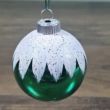 Radko Shiny Brite Painted Glittered Glass Christmas Ornament 2.5"