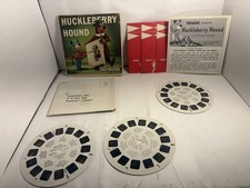 Vtg Sawyer's B512 Huckleberry Hound Yogi Bear view-master 3 Reels Set w booklet