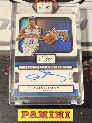 2022-23 Panini One And One Allen Iverson Team Titan Auto Purple /25 Philly 76ers