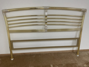 Vintage BRASS Two Tone QUEEN Headboard Only EUC Varnish Intact Minimal Tarnish