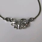 VTG Trifari Necklace Adjustable Choker Silver-tone Rhinestone Costume Jewelry