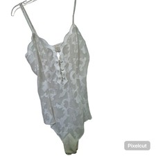 Vintage Victoria's Secret Gold Label sheer lace 1 Pc Lingerie teddy bodysuit SM