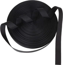 1" Heavy Duty Nylon Webbing 50 Yards Black Strap for Leash, Gear,