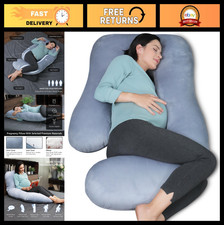 U Shaped Pregnancy Pillow 57" - Full Body Maternity Support for Back, Belly  Hi