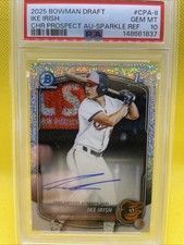Ike Irish 2025 Bowman Chrome Draft Prospect Autograph Sparkle Refractor #CPA-II
