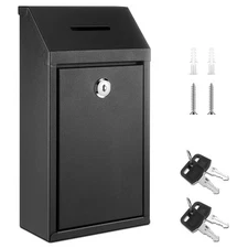 Metal Donation Cash Collection Safe Suggestion with Lock Wall Mounted Mailbox...