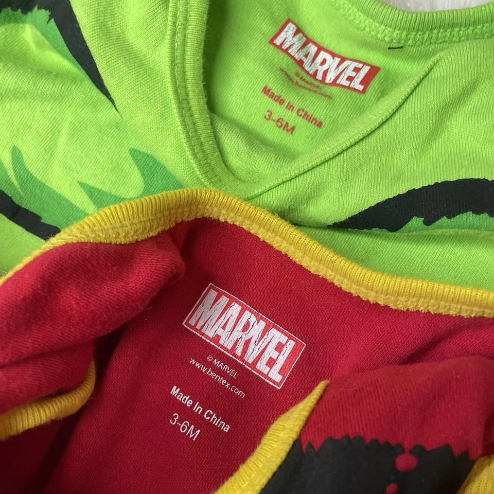 Lote De 2 Marvel Bebé Niño Body Hulk & Iron Man 3-6M Superhéroe Disfraz Mameluco Foto 2 de 4