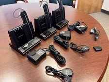 Lot of 3 Plantronics Savi W720 Black ear hook Headsets