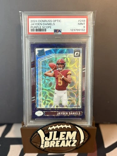 2024 Panini Donruss Optic - Rated Rookie Jayden Daniels Purple Scope Prizm Psa 9