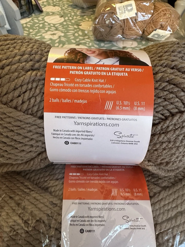 Lot Of 4 Bernat Softee Chunky #6 In Taupe Grey 3.5oz 100%acrylic 108yards Each - Image 2 of 4