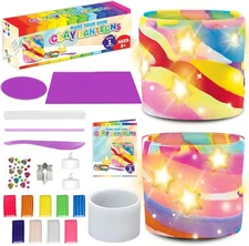 Goody King Make Your Own Clay Luminaries- Arts and Crafts Light-up Kit for Kids 