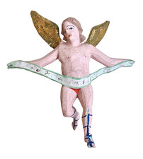 Grulicher Krippenfigur, Verk&uuml;ndigungsengel, 19. Jahrhundert,  10 cm    (# 16325)