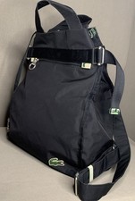 Zaino piccolo vintage Lacoste rete coccodrillo 4 nero