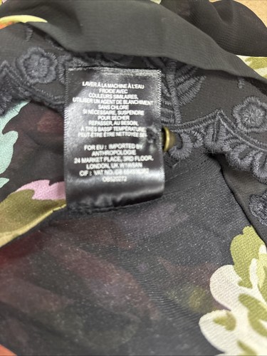 Anthropologie Maeve Vestito Donna Viola Floreale Babydoll Nero Medium - Foto 13 di 14