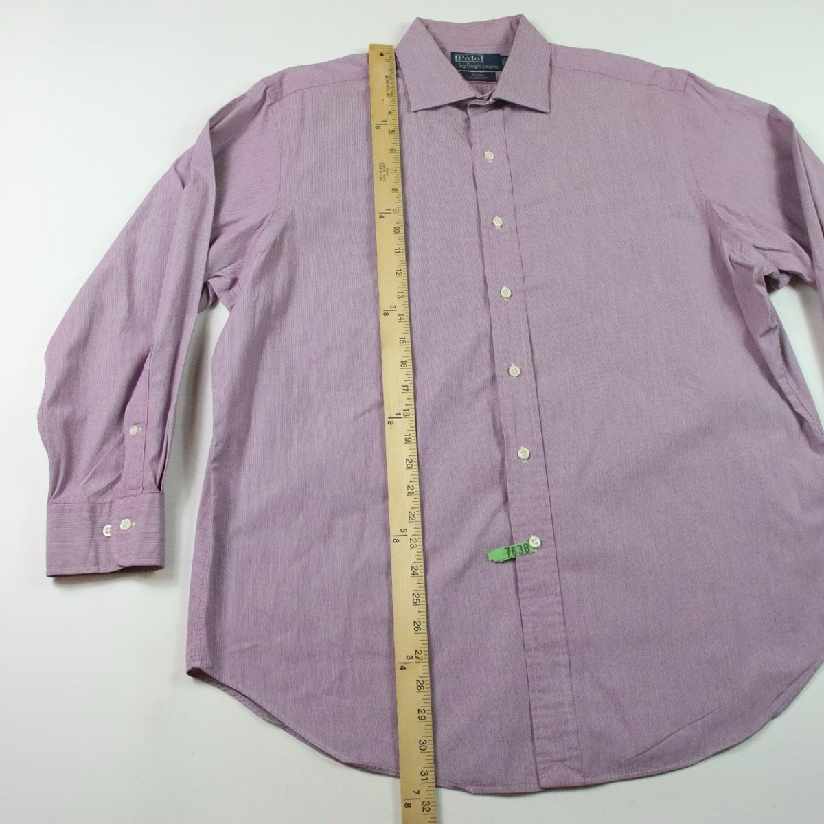 Polo Ralph Lauren Mens Size 17 32/33 Regent Classic Fit Red Micro