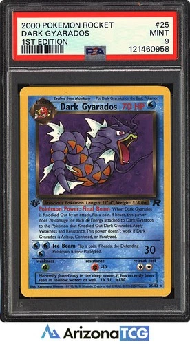 Pokemon 2000 Dark Gyarados 25/82 1st Edition Team Rocket PSA 9