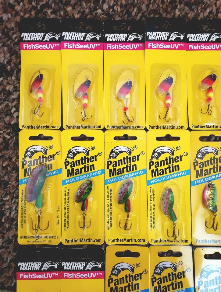 Lote de 40 señuelos de pesca Panther Martin Wordens cola de gallo zorro azul Vibrax Foto 2 de 4