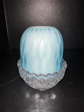 Clarke FAIRY LAMP Antique Cricklite No chips or cracks 3.5" Diamond Quilt