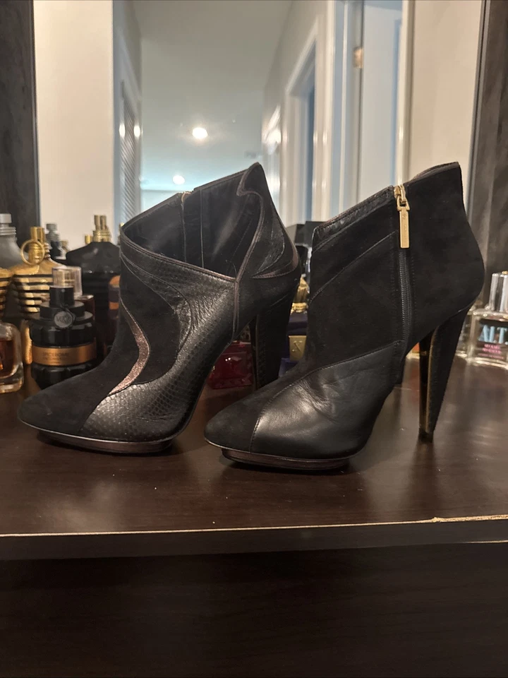 Botines Roberto Cavalli Espejo, Celebridad Usados Una Vez Firma Serpiente Foto 4 de 4