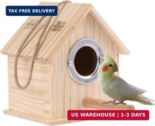 Parakeet Nesting Box Parrot Wooden House Bird Breeding Nest Warm Mating Box  Wi