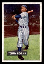 1951 Bowman Baseball #291 Tommy Henrich NM - NM/MT *k1