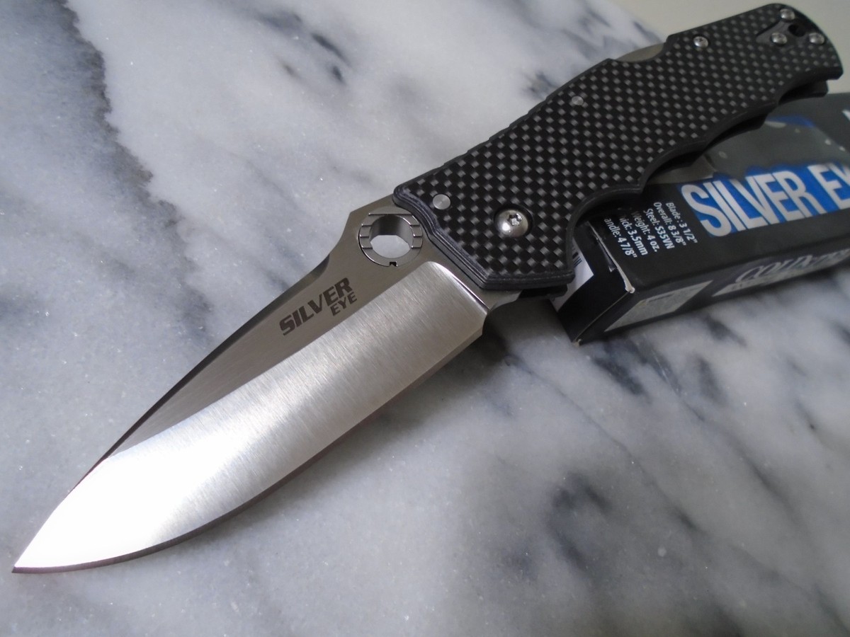 Cold Steel Silver Eye Lockback Pocket Knife S35VN Carbon Fiber
