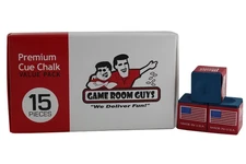 Game Room Guys Premium Pool Cue Chalk for Billiards & Snooker Blue 15 Piece